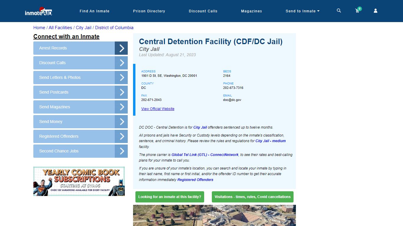 Central Detention Facility (CDF/DC Jail) | Inmate Locator